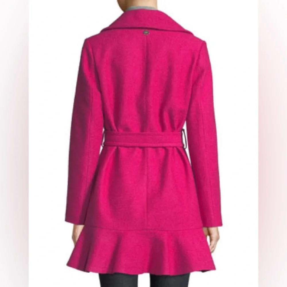 NWT kate spade new yorktransitional boiled flounce-hem wool coat